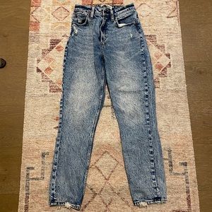 Abercrombie and Fitch Mom Jeans in Acid Wash